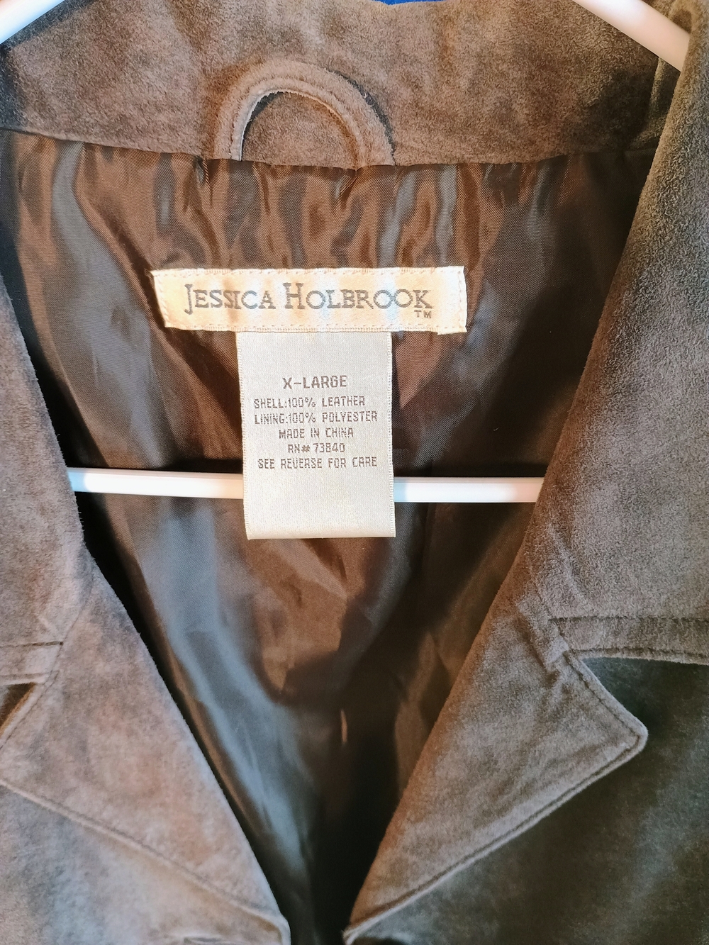 Jessica Holbrook Women's Brown Suede Trench Coat Bin 8 - Picture 3 of 3